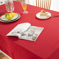 Nappe Table Rouge et Rectangulaire en Coton