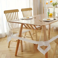 Nappe Transparente Rectangulaire avec Dentelle