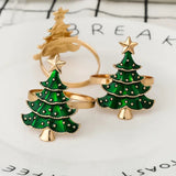trio de rond de serviette motif sapin 