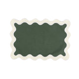 set table rond brode vert sauge festonne